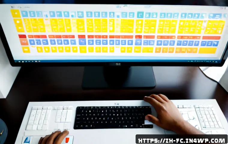 Atomic CSS 접근 방식의 이해 - Photorealistic overhead view of a modern web designer’s desk, a large monitor displaying a clean abs...